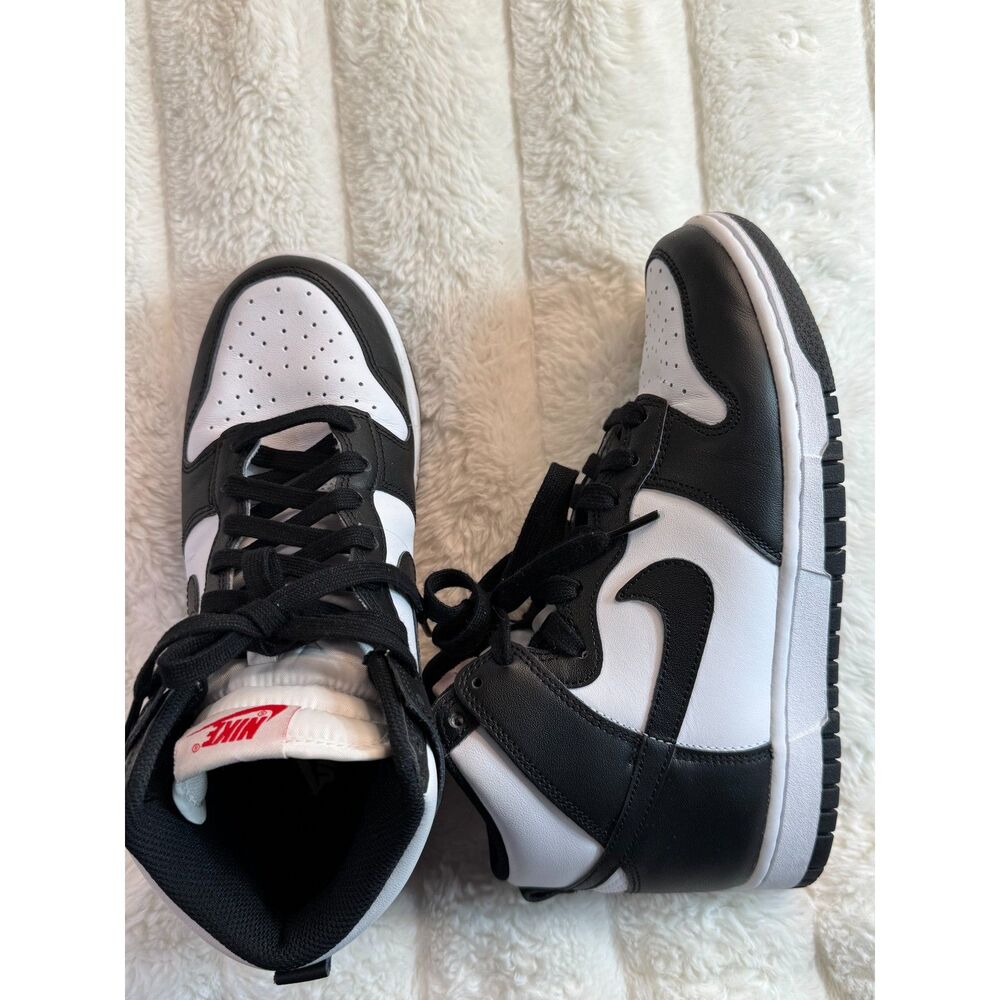 DD1869-103 Nike Dunk High Panda Black White University Red (Women's) 7.5 - Picture 4 of 8